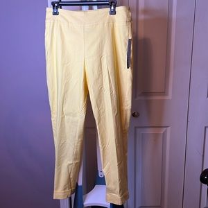 NWT Tribal Flatten It cuffed ankle pants. Yellow. Size 12.